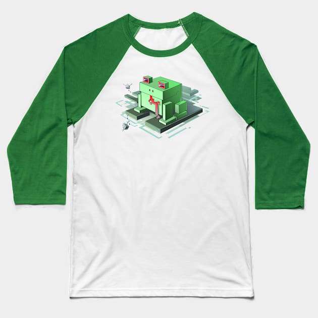 Isometric block frog Baseball T-Shirt by evumango